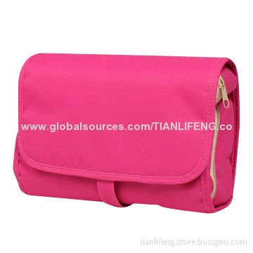 Water-resistant nylon travel cosmetic bag